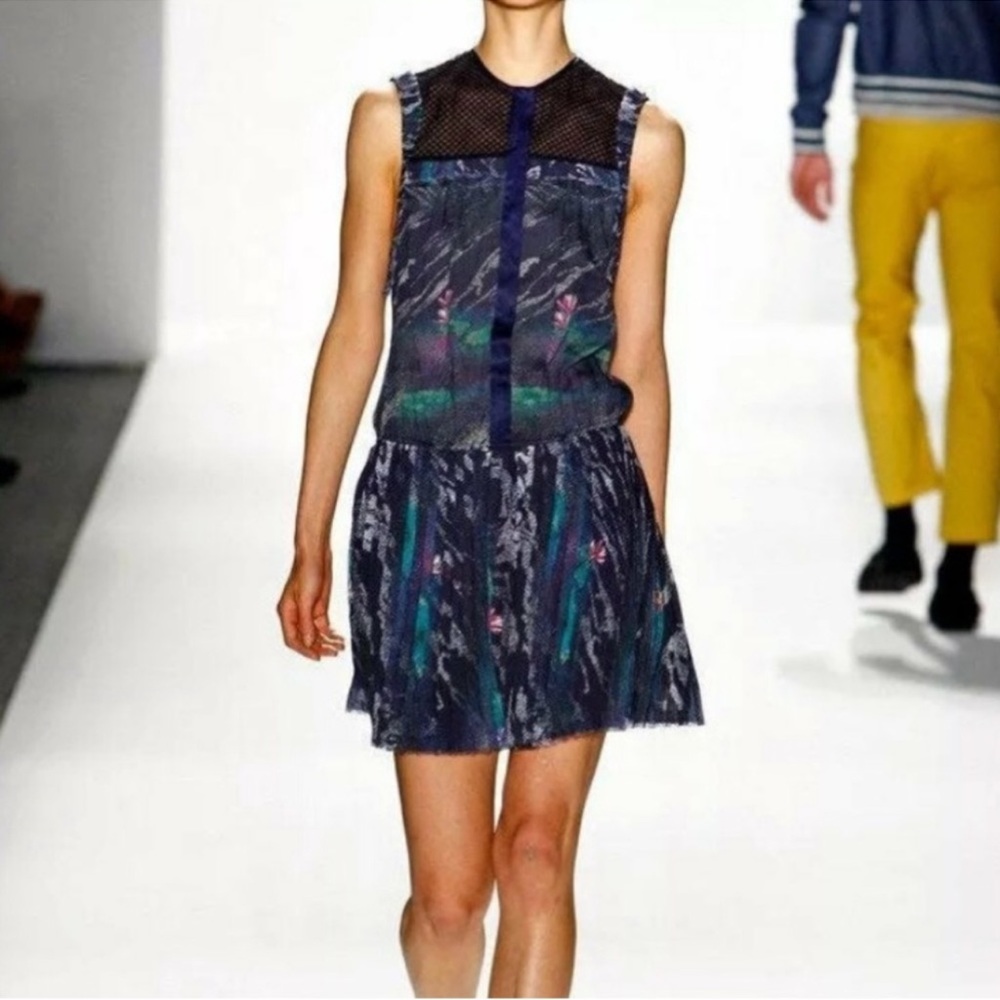 🌿Timo Weiland Lily Pad Print Blue Pleated Dress Size 6🌿